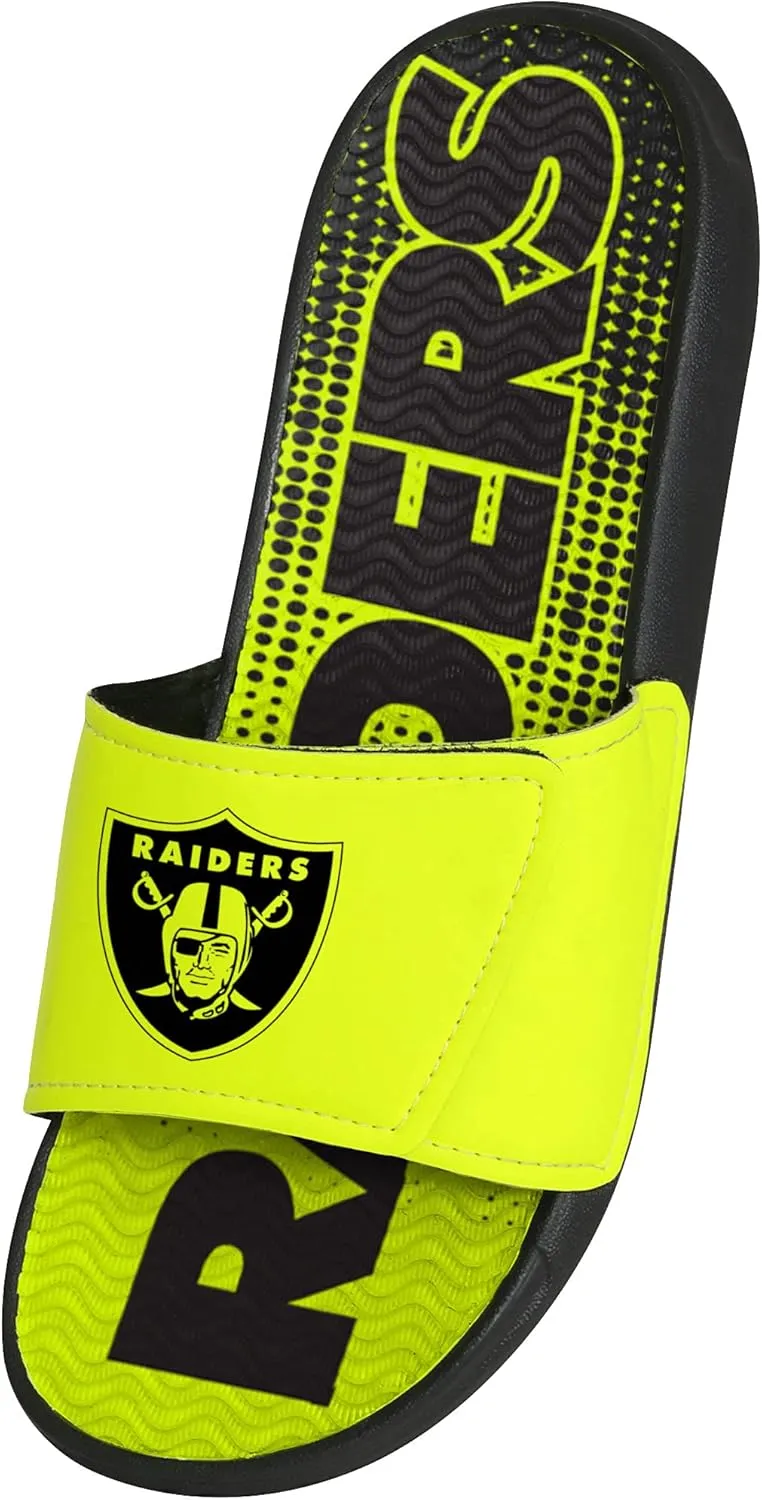 FOCO Men's NFL Team Logo Sport Shower Foam Slide Flip Flop Sandals