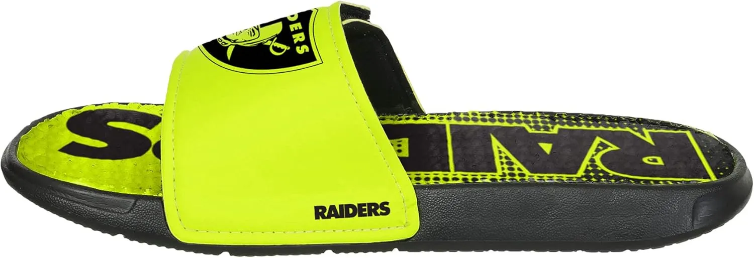 FOCO Men's NFL Team Logo Sport Shower Foam Slide Flip Flop Sandals