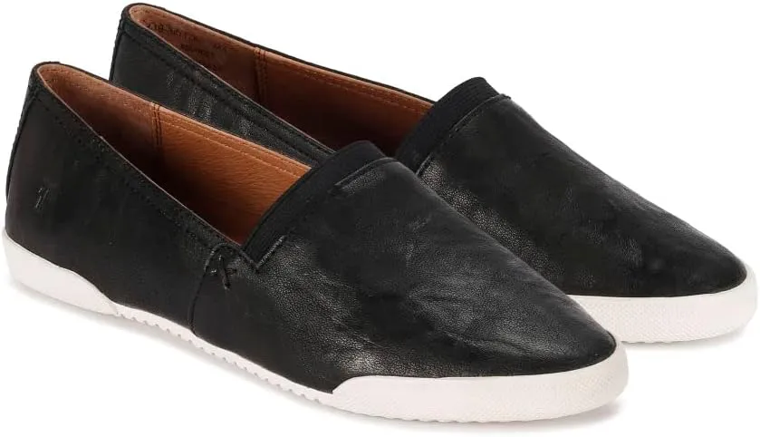 Frye Melanie Slip On Shoes for Women Crafted from Premium Leather with White Rubber Toe Bumpers and Soles, Leather Lining, and Removable Footbeds – 1 ¼” Outsole