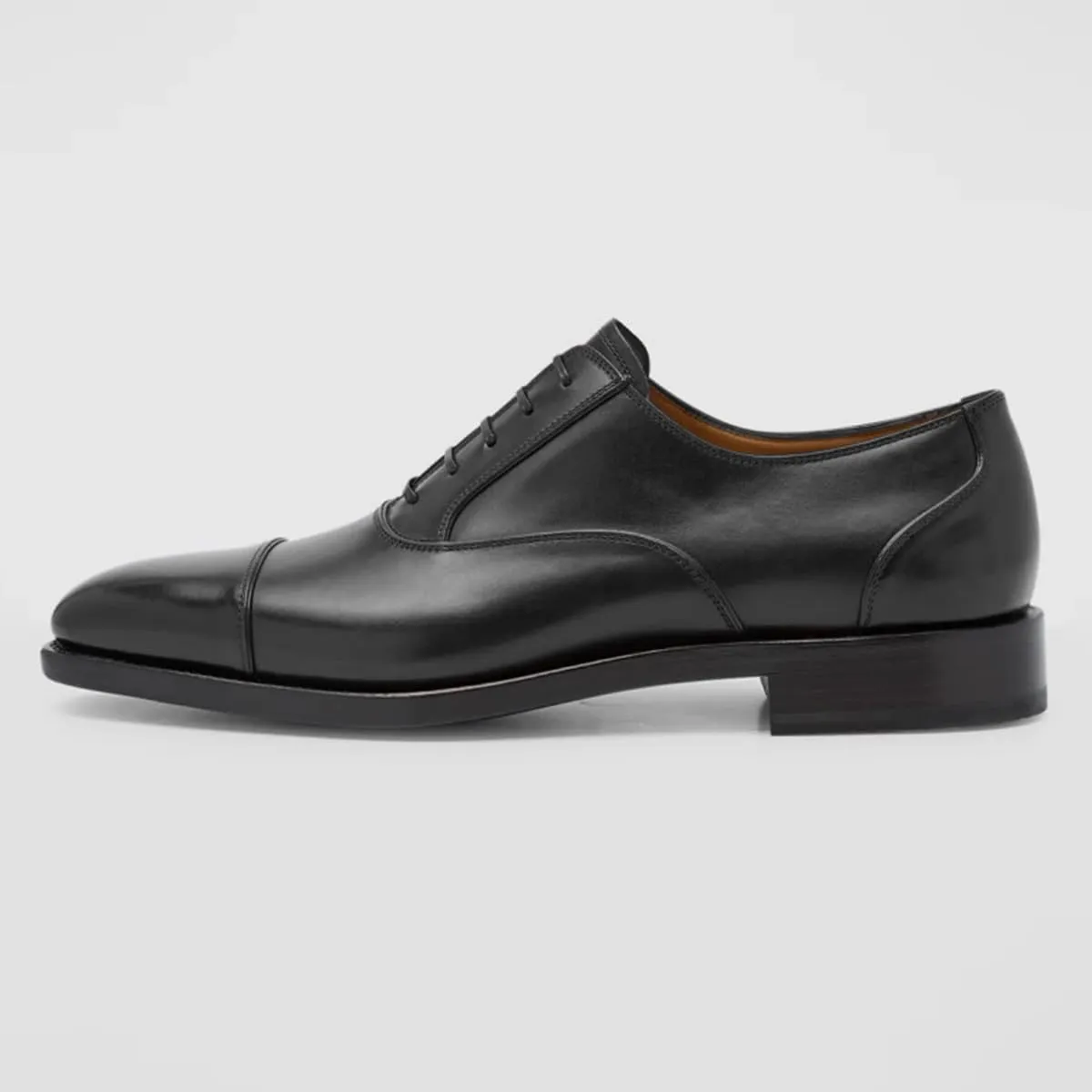 FSJ Men's Oxfords Formal Dress Shoes Square Cap Toe Lace-Up Soft Leather Comfortable Business Derby Shoes Size 4-16 US