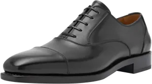 FSJ Men's Oxfords Formal Dress Shoes Square Cap Toe Lace-Up Soft Leather Comfortable Business Derby Shoes Size 4-16 US