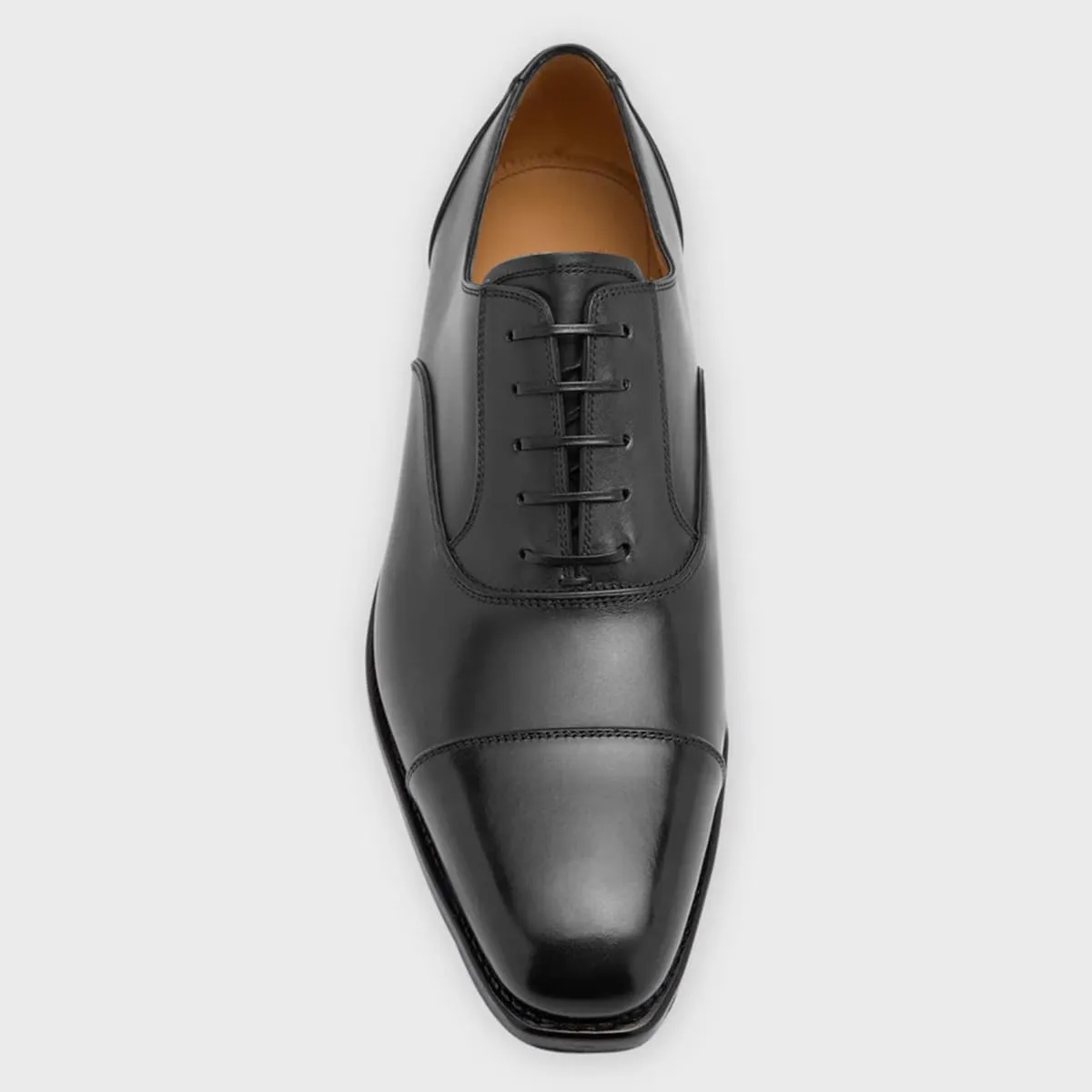 FSJ Men's Oxfords Formal Dress Shoes Square Cap Toe Lace-Up Soft Leather Comfortable Business Derby Shoes Size 4-16 US