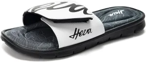 FUNKYMONKEY Memory Foam Sandals for Men, Outdoor Adjustable Comfort Graphic Strap Slide Sandals