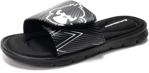 FUNKYMONKEY Memory Foam Sandals for Men, Outdoor Adjustable Comfort Graphic Strap Slide Sandals