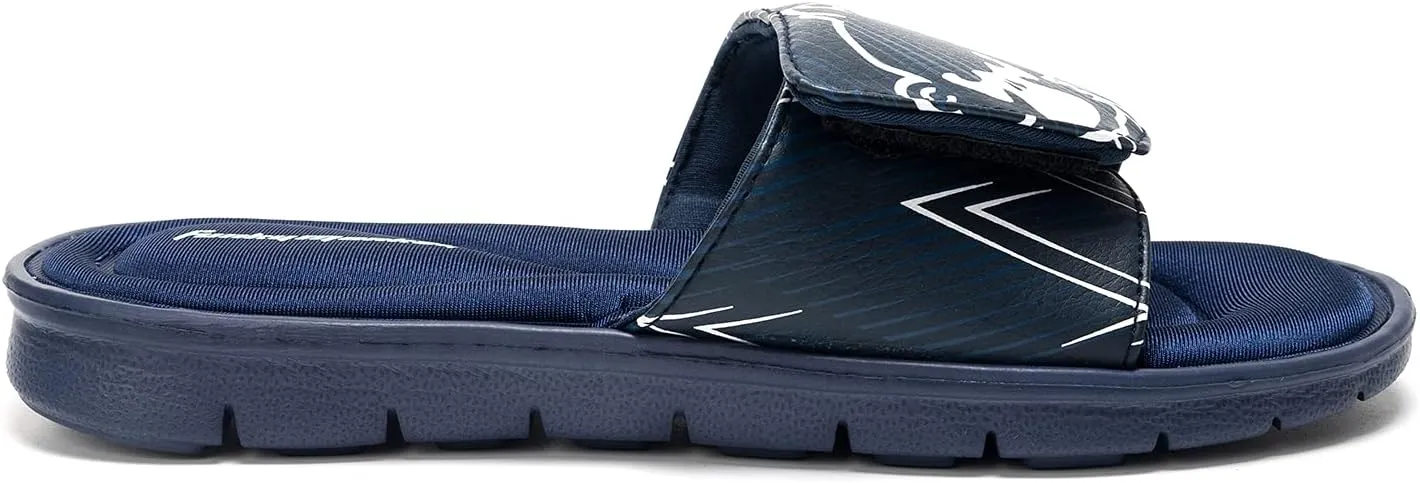 FUNKYMONKEY Memory Foam Sandals for Men, Outdoor Adjustable Comfort Graphic Strap Slide Sandals