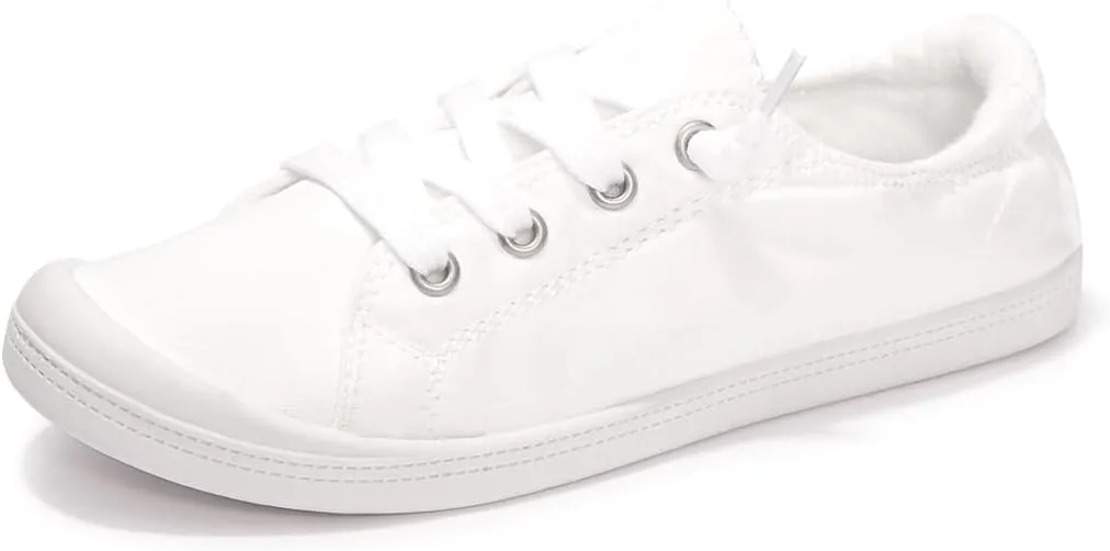 FUNKYMONKEY Shoes for Women, Comfort Low Top Canvas Slip On Sneakers Classic Casual Walking Shoes