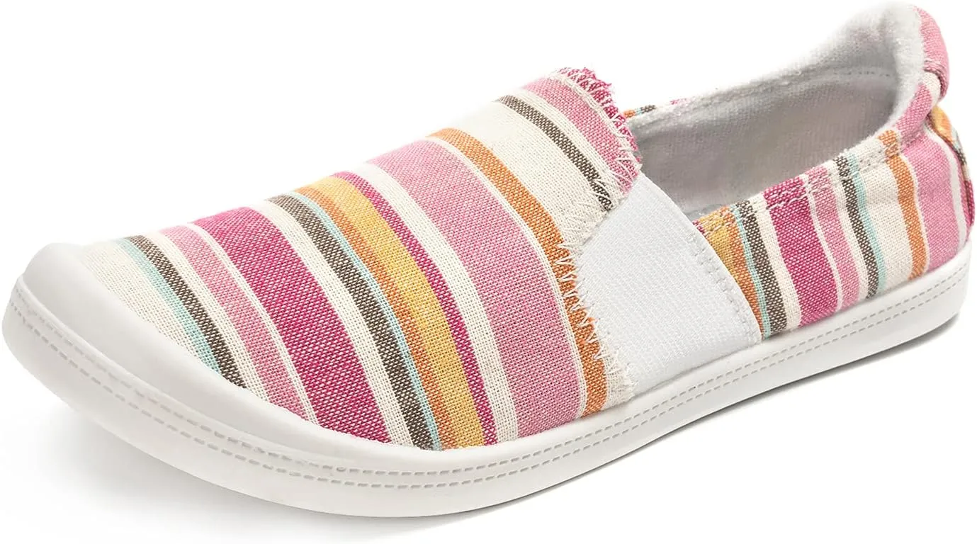 FUNKYMONKEY Shoes for Women, Comfort Low Top Canvas Slip On Sneakers Classic Casual Walking Shoes