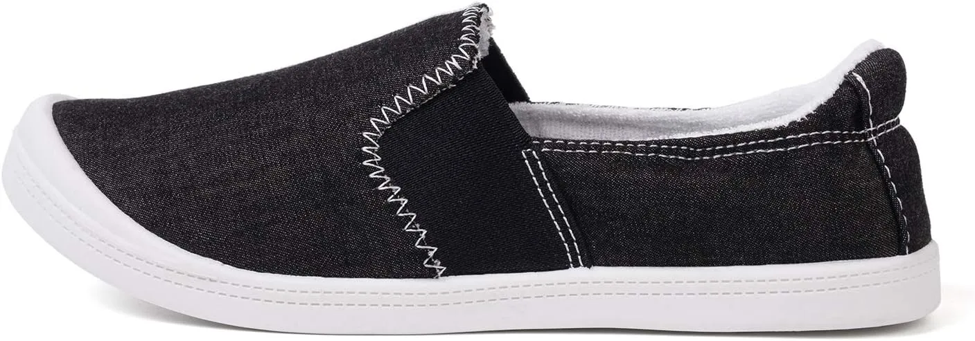 FUNKYMONKEY Shoes for Women, Comfort Low Top Canvas Slip On Sneakers Classic Casual Walking Shoes