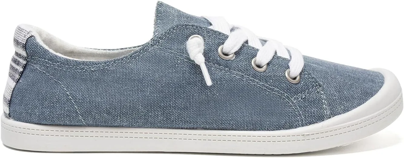 FUNKYMONKEY Shoes for Women, Comfort Low Top Canvas Slip On Sneakers Classic Casual Walking Shoes