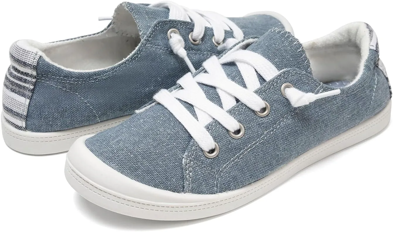 FUNKYMONKEY Shoes for Women, Comfort Low Top Canvas Slip On Sneakers Classic Casual Walking Shoes