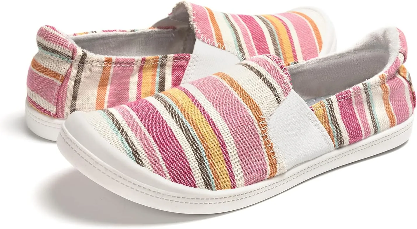 FUNKYMONKEY Shoes for Women, Comfort Low Top Canvas Slip On Sneakers Classic Casual Walking Shoes
