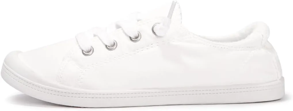 FUNKYMONKEY Shoes for Women, Comfort Low Top Canvas Slip On Sneakers Classic Casual Walking Shoes