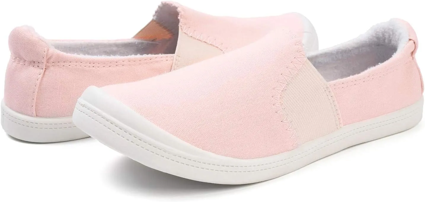 FUNKYMONKEY Shoes for Women, Comfort Low Top Canvas Slip On Sneakers Classic Casual Walking Shoes