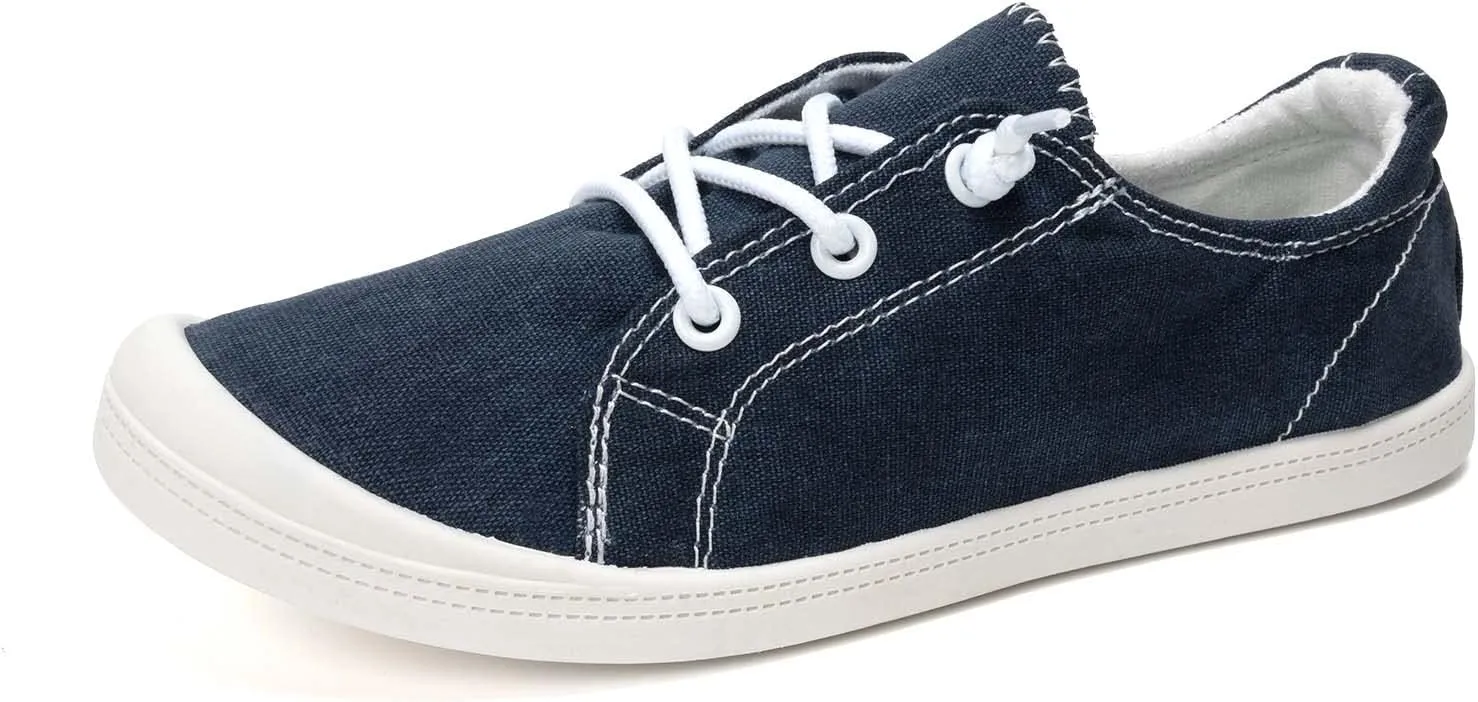 FUNKYMONKEY Shoes for Women, Comfort Low Top Canvas Slip On Sneakers Classic Casual Walking Shoes