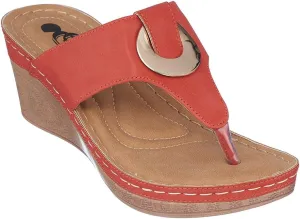 G.C. Shoes Genelle Women's Wedge Sandals - Memory Foam Cushioned & Slip-On Design