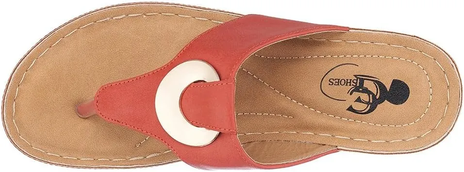 G.C. Shoes Genelle Women's Wedge Sandals - Memory Foam Cushioned & Slip-On Design