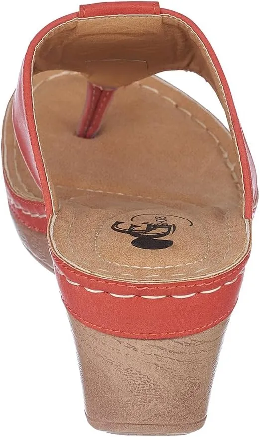 G.C. Shoes Genelle Women's Wedge Sandals - Memory Foam Cushioned & Slip-On Design