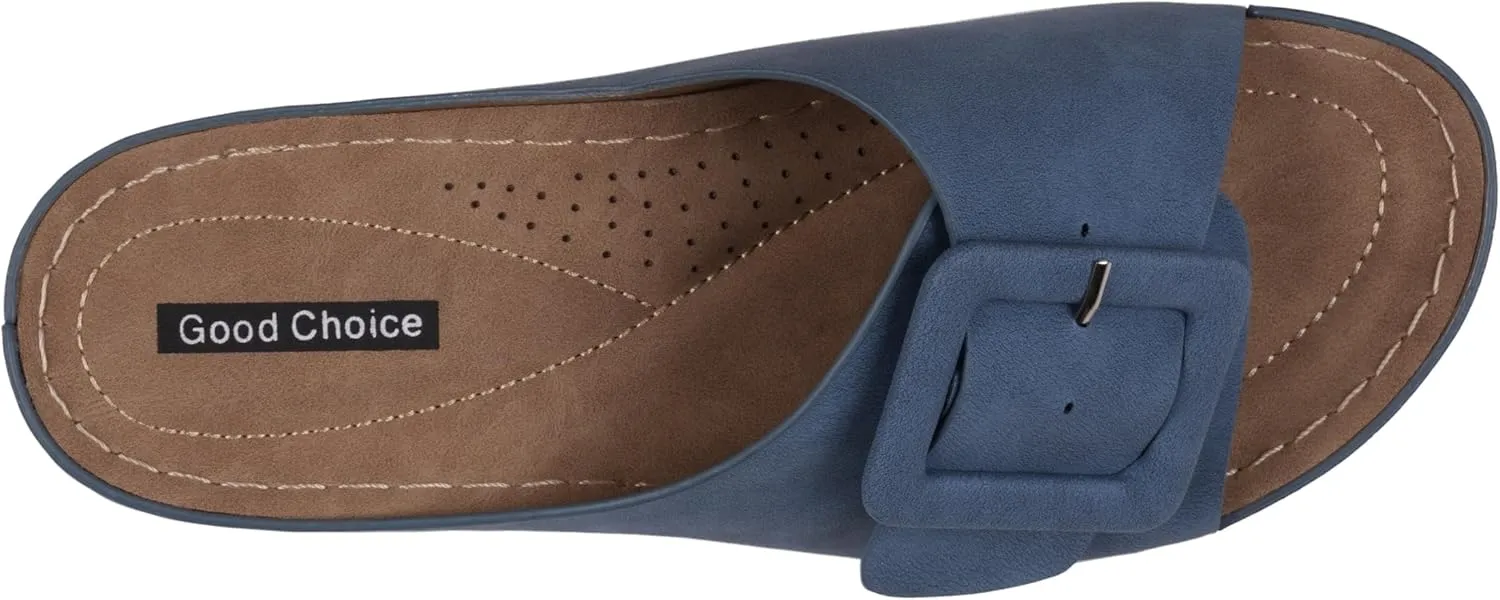 G.C. Shoes Women's Hamden Buckle open toe Flatform Sandals