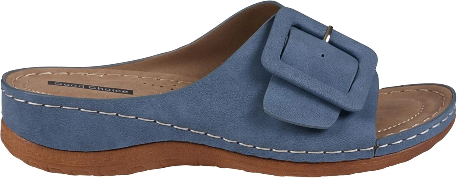 G.C. Shoes Women's Hamden Buckle open toe Flatform Sandals