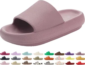 Genuine Pillow Slippers for Women and Men | House Slides Shower Sandals | Extremely Comfy | Cushioned Thick Sole | Cloud Slides | Lightweight Non-Slip Easy to Clean