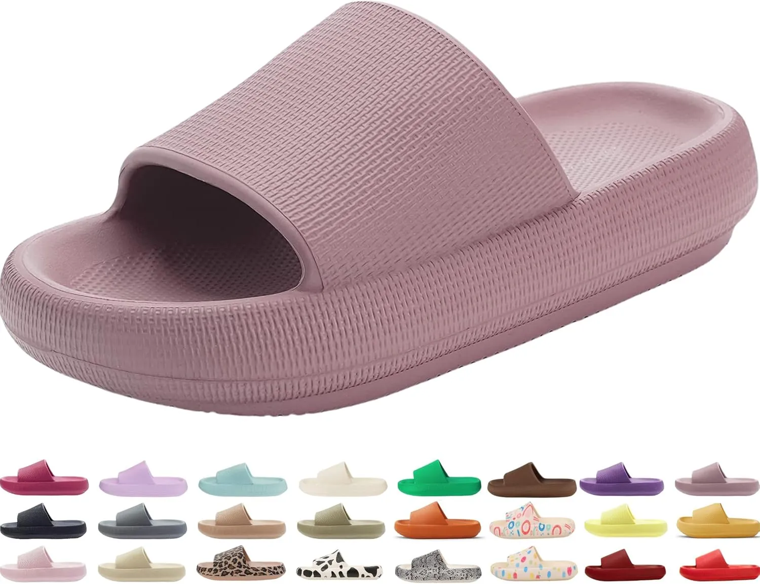 Genuine Pillow Slippers for Women and Men | House Slides Shower Sandals | Extremely Comfy | Cushioned Thick Sole | Cloud Slides | Lightweight Non-Slip Easy to Clean