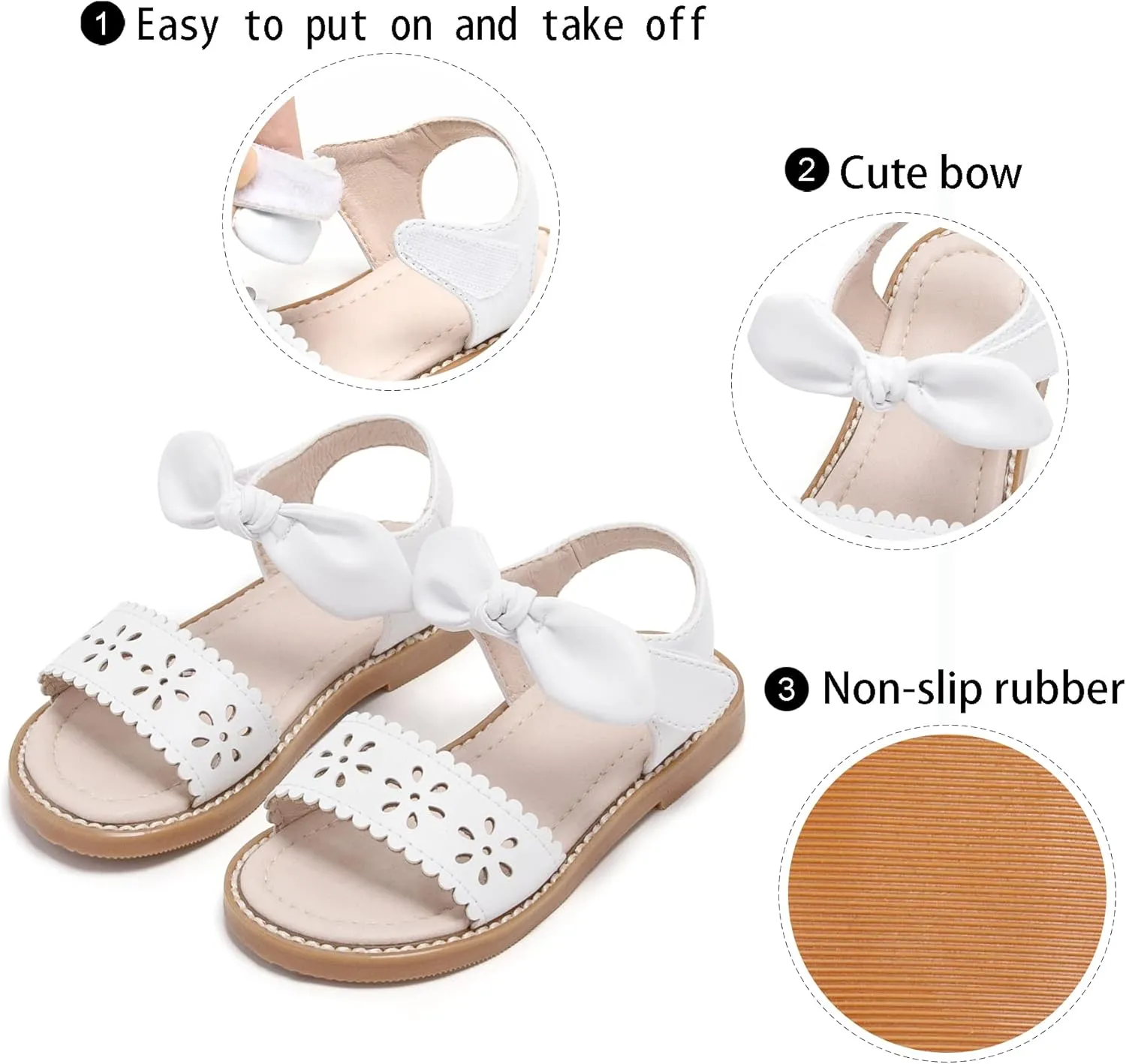 GINFIVE Toddler Girls Sandals Little Girls Kids Summer Shoes Toddler Sandals