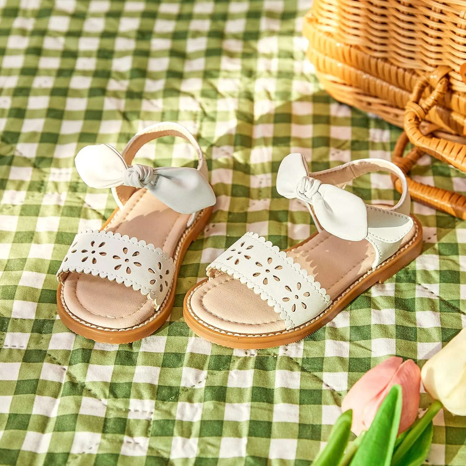 GINFIVE Toddler Girls Sandals Little Girls Kids Summer Shoes Toddler Sandals
