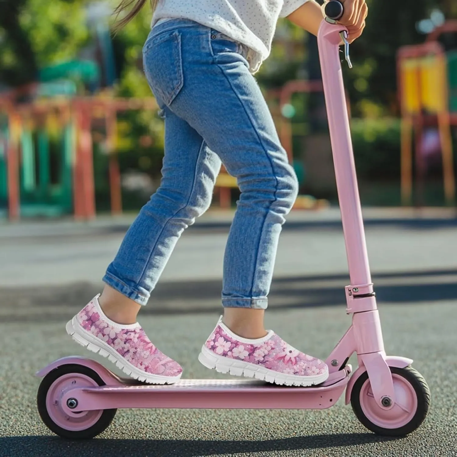 Girls Athletic Shoes Cute Kids Gym Running Slip On Shoes for Girls