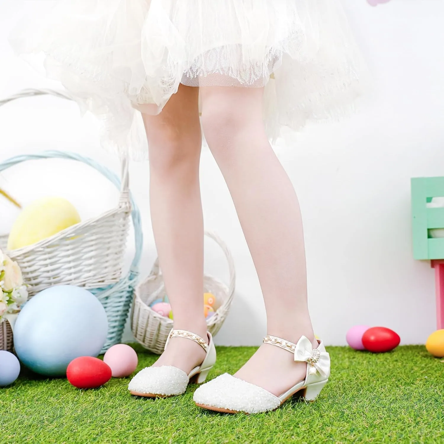 Girls Sandals Closed Toe Heels Wedding Party Girls Dress Shoes Toddler Little Big Kid