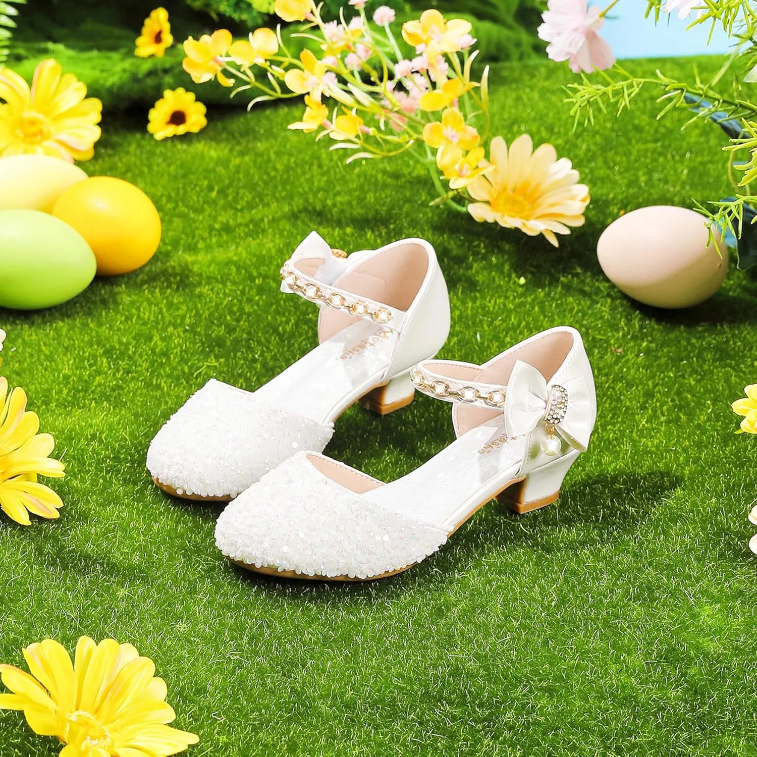 Girls Sandals Closed Toe Heels Wedding Party Girls Dress Shoes Toddler Little Big Kid