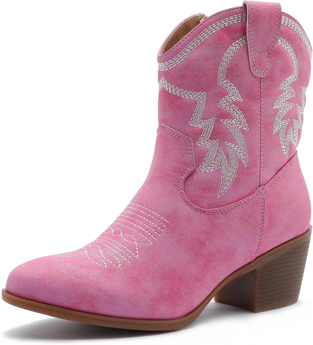 GLOBALWIN Women's Mid Calf The Western Cowboy Boots Fashion Cowgirl Boots For Women Low Heel