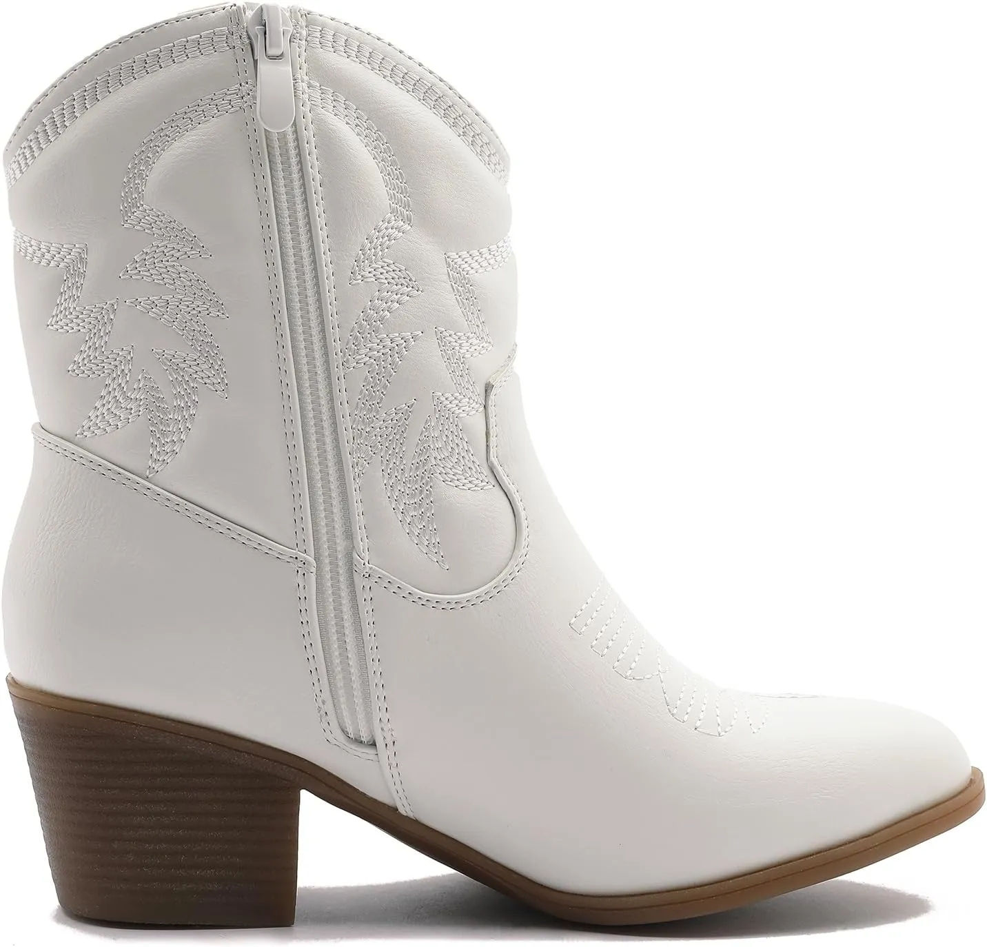 GLOBALWIN Women's Mid Calf The Western Cowboy Boots Fashion Cowgirl Boots For Women Low Heel