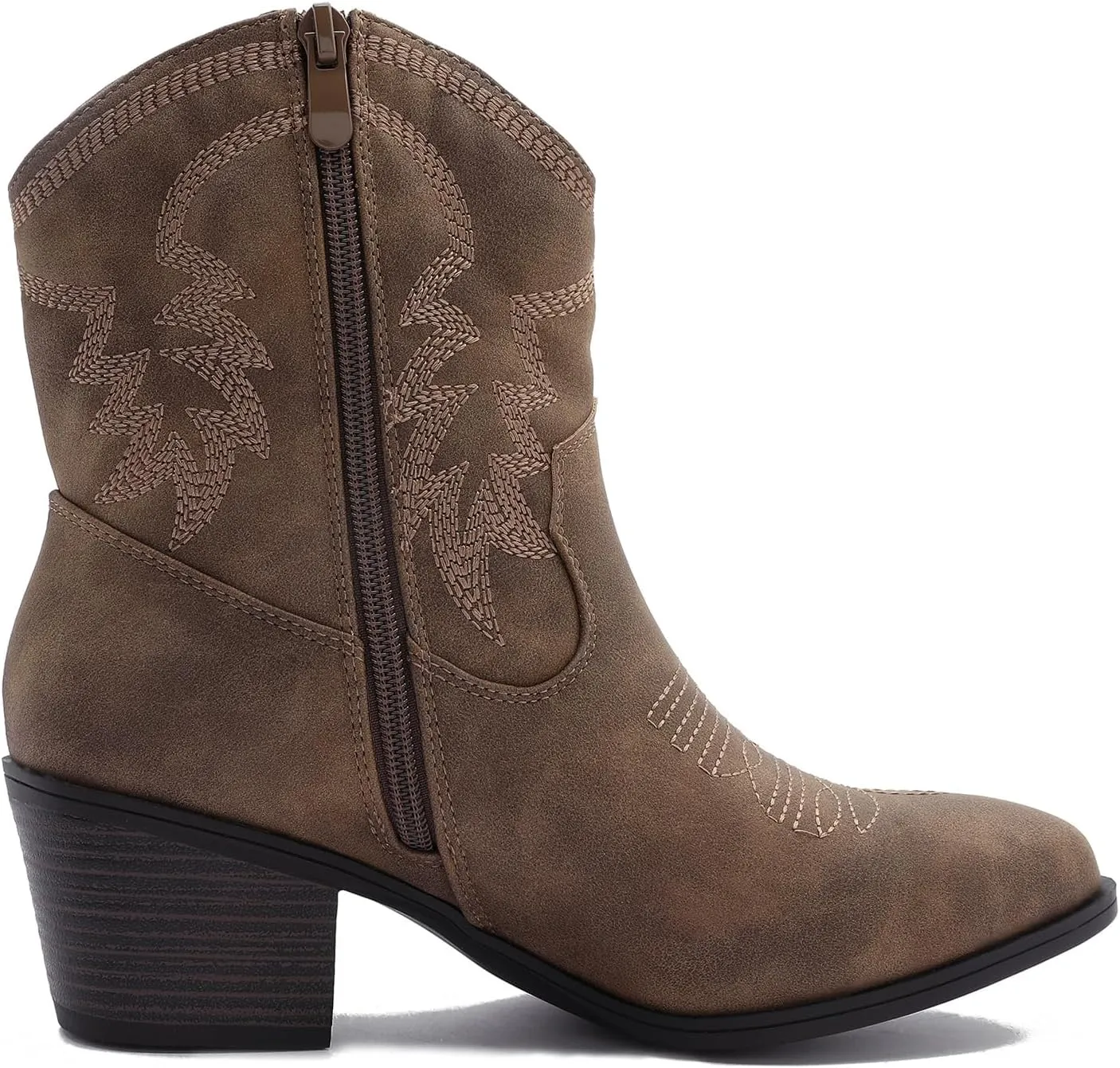 GLOBALWIN Women's Mid Calf The Western Cowboy Boots Fashion Cowgirl Boots For Women Low Heel