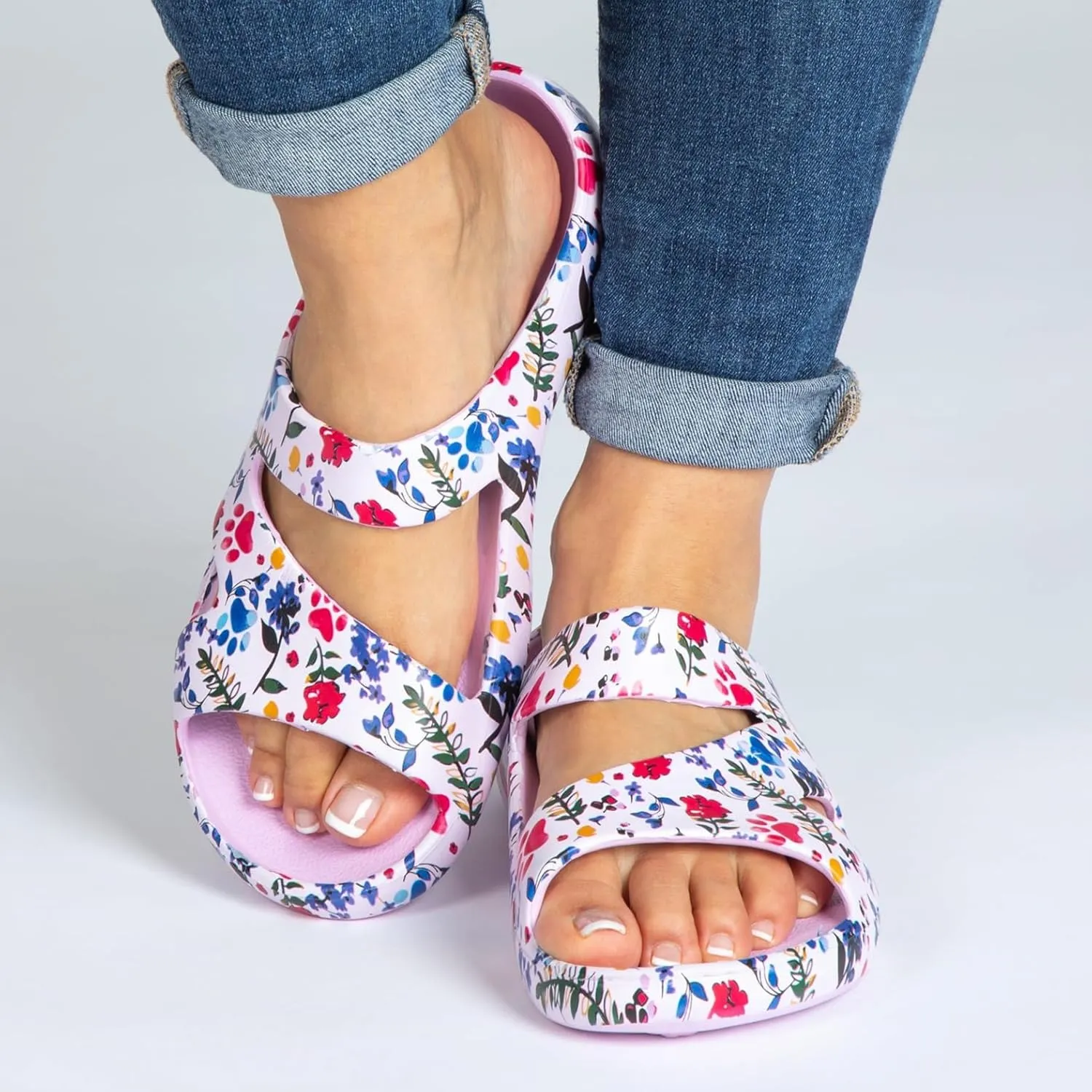 GreaterGood Positively Inspired Slide Sandals Ultra Lightweight Cushioned EVA Soles Easy Slip On Durable Quick Dry Beach Sandal