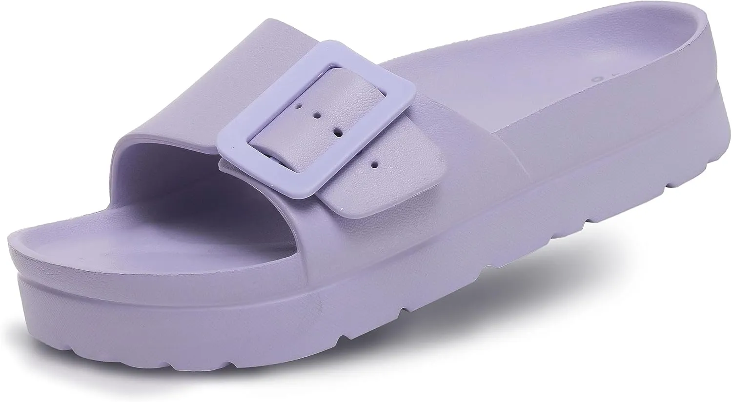 Happyo MUCHO MAHALO Maui Women's Platform Sandals, Adjustable Buckle Flat Sandals with Arch Support, EVA Foam Slides with Thick Soles Extra Cushion
