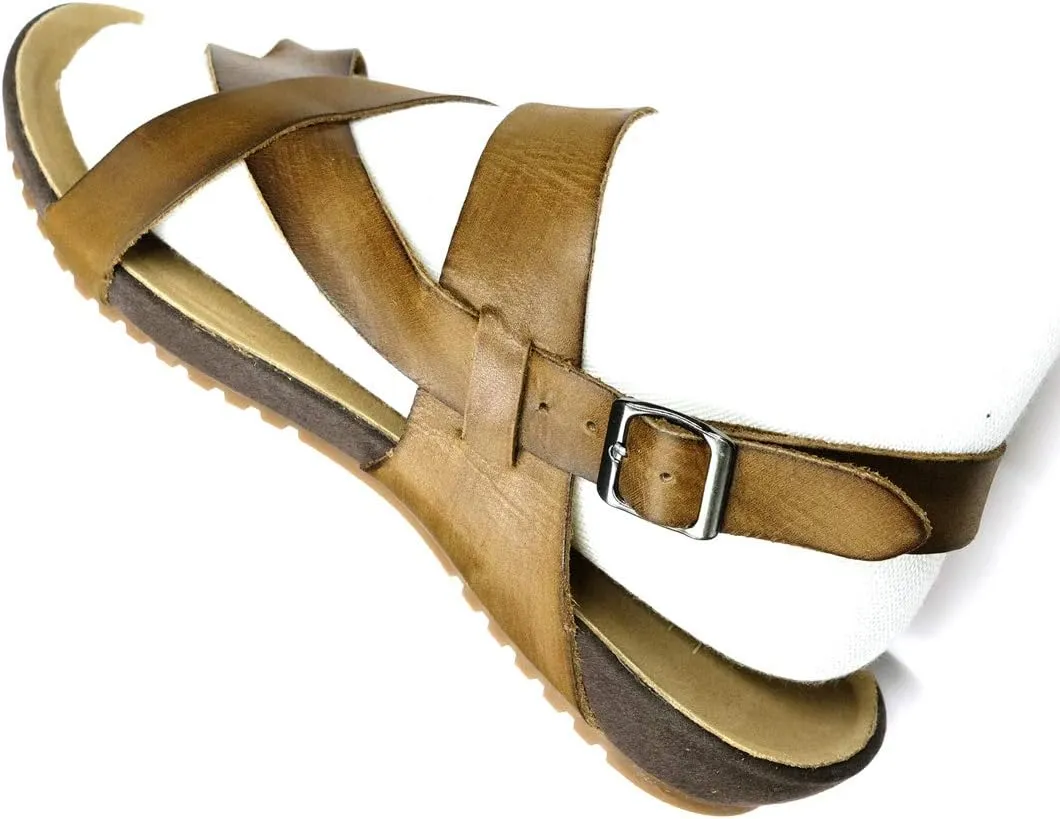 Harssidanzar Genuine Leather Sandals Mens for Outdoor Sandals Mens Adjustable Strap Sandals Leather Sandals Men GM202
