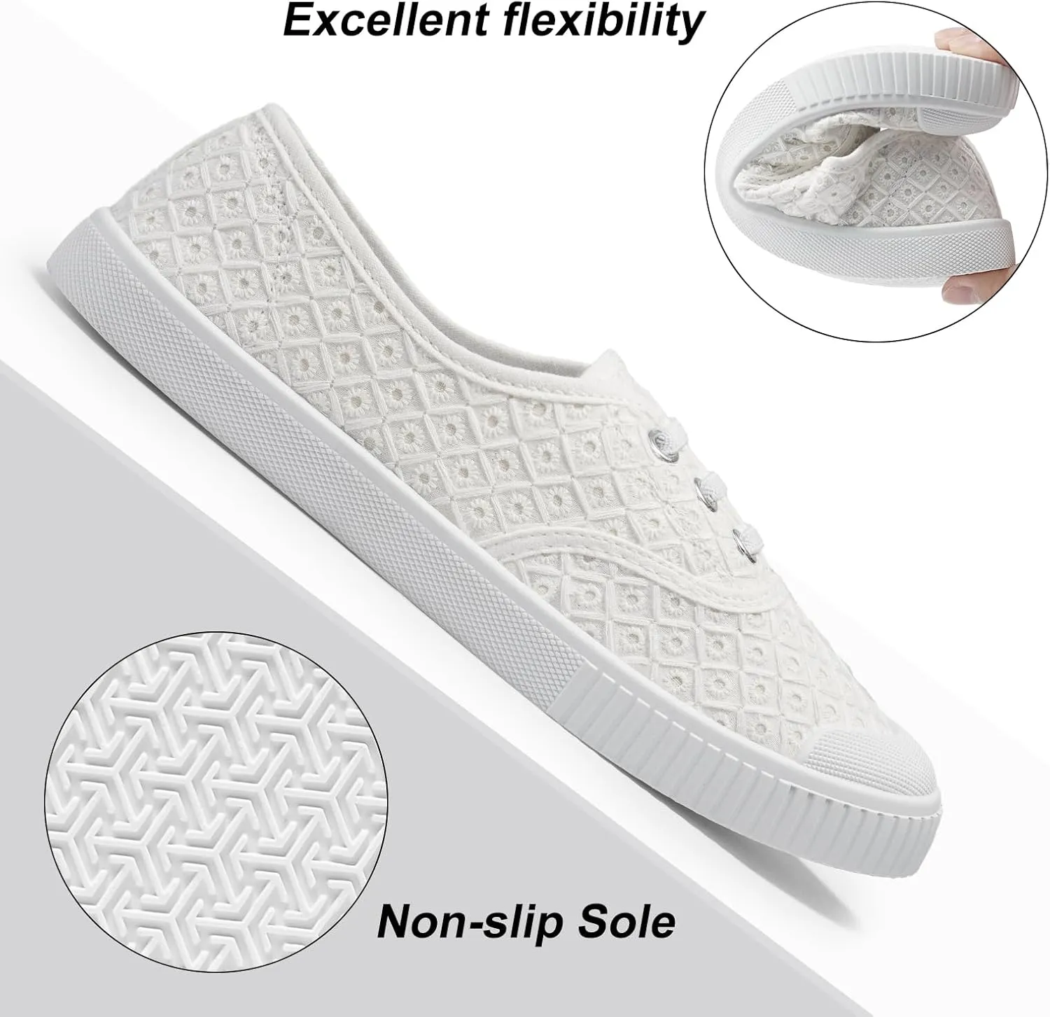 Harvest Land Womens Canvas Low Top Sneakers Slip on Shoes for Women Fashion Walking Sneakers