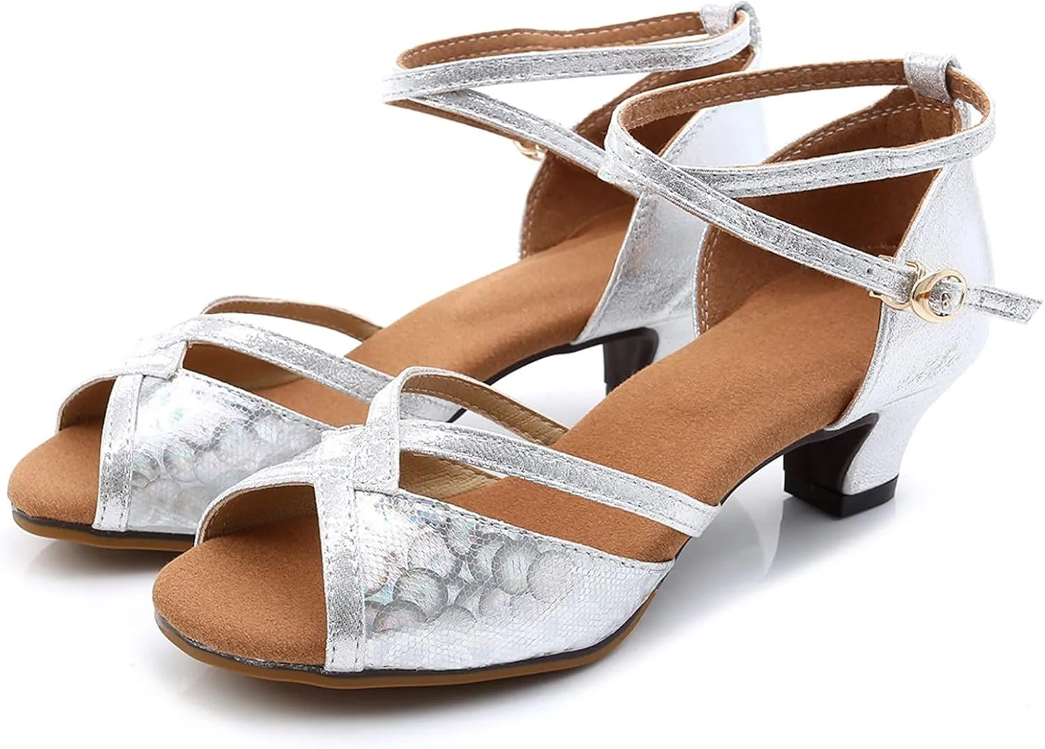 Heels for Women Open Toe Black Prom Heels Practice Ballroom Dancing Shoes Summer Dress Shoes with Ankle Strap