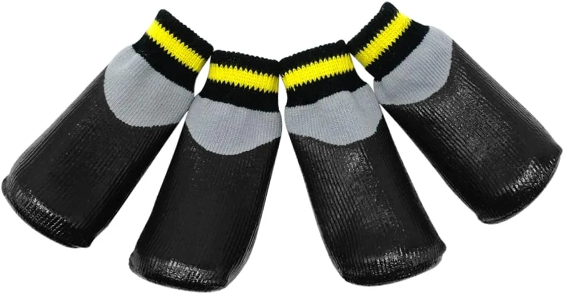 HEMOTON Dog Shoes Winter Rainproof Booties Socks Pcs Set for Puppies Small Dogs