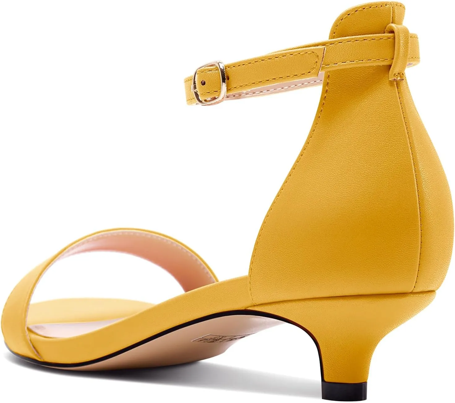 HEUIVZAR Womens Kitten Low Heel Open Toe Ankle Strap Sandals Dress Buckle Office Prom Summer Shoes 1.2 Inches Heels