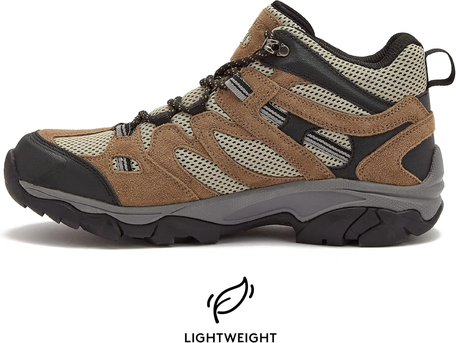 HI-TEC Ravus Mid Hiking Boots for Men, Lightweight Breathable Outdoor Trekking Shoes