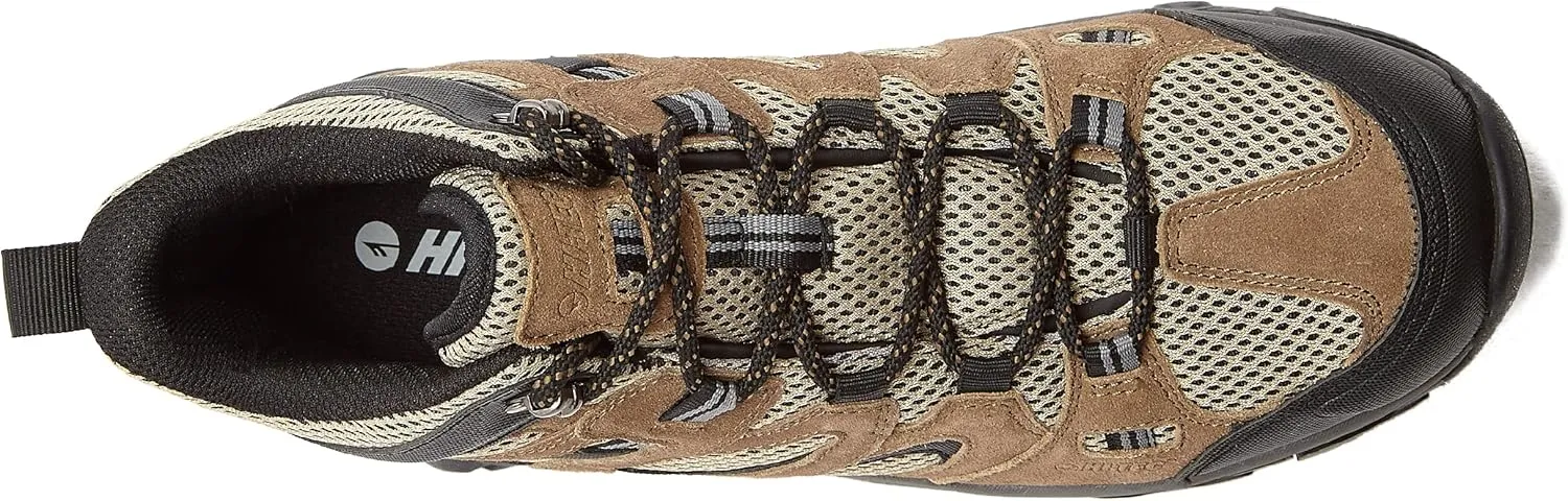HI-TEC Ravus Mid Hiking Boots for Men, Lightweight Breathable Outdoor Trekking Shoes