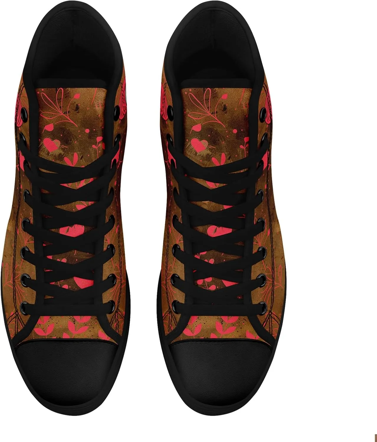 High-Top Sneakers for Men & Women – Romantic Design Canvas Shoes Stylish Casual Streetwear Walking Shoes, Trendy Lover Gift