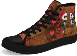 High-Top Sneakers for Men & Women – Romantic Design Canvas Shoes Stylish Casual Streetwear Walking Shoes, Trendy Lover Gift
