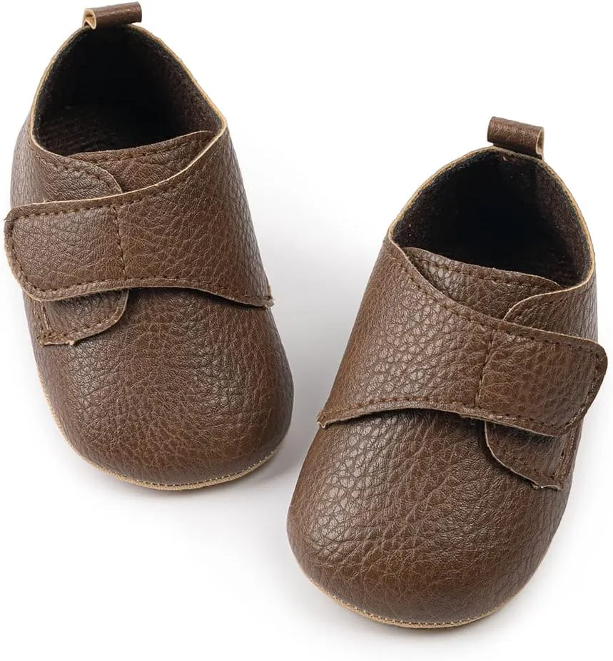 HsdsBebe Baby Boys Girls Oxford Shoes PU Leather Soft Rubber Sole Sneakers Anti-Slip Toddler Ankle Boots Infant Walking Shoes Moccasins