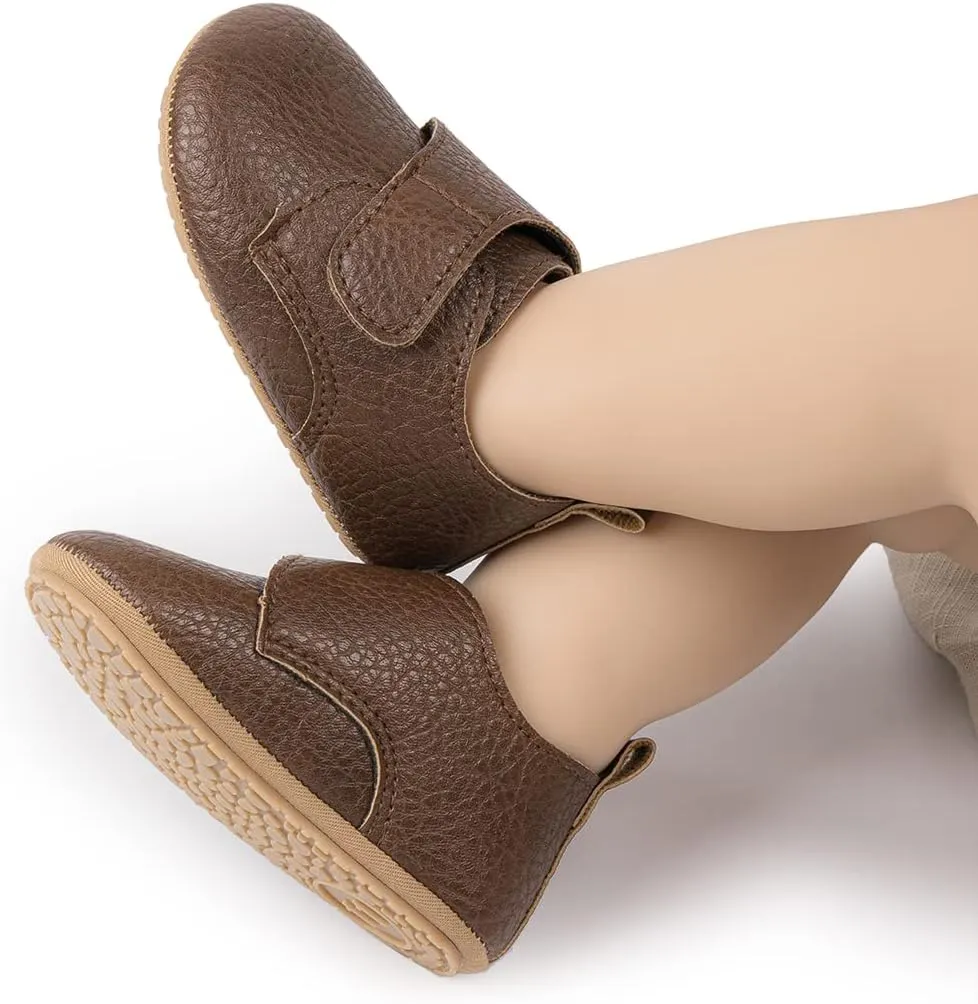 HsdsBebe Baby Boys Girls Oxford Shoes PU Leather Soft Rubber Sole Sneakers Anti-Slip Toddler Ankle Boots Infant Walking Shoes Moccasins