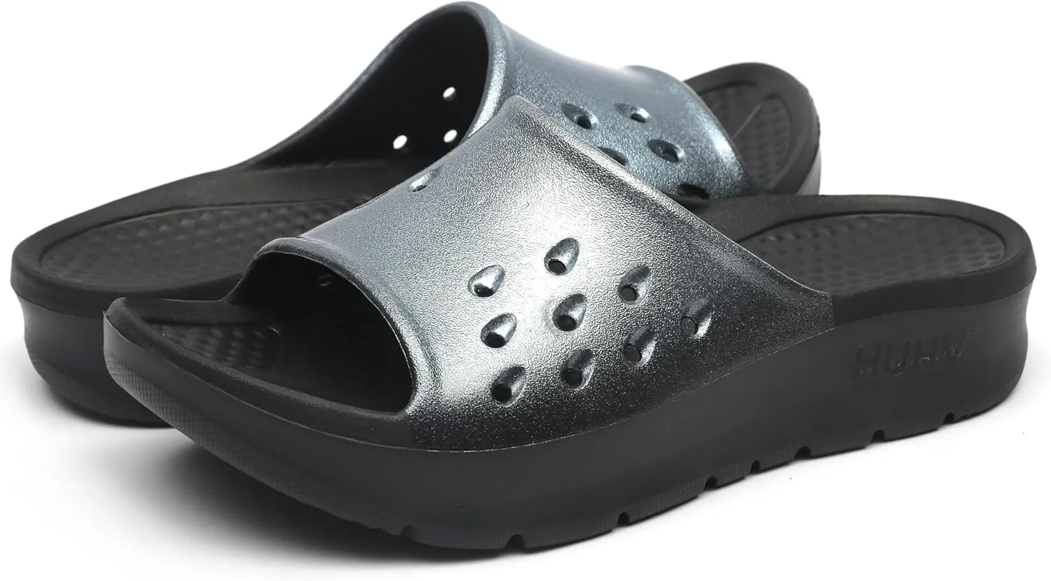 HUHV Women's MAX Cushion Arch Pod Tech Recovery comfort Slide Sandal with Comfort Orthotic Arch Support and our Proprietary HEALIUM Foam Technology