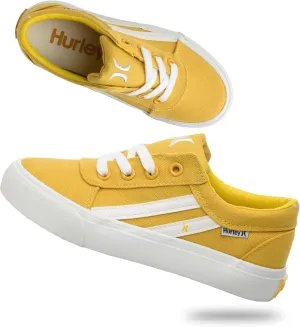 Hurley Boardy Kids Lace Up Canvas Sneakers – Low Cut Skateboarding Shoes for Kids, Sports Shoes for Boys and Girls