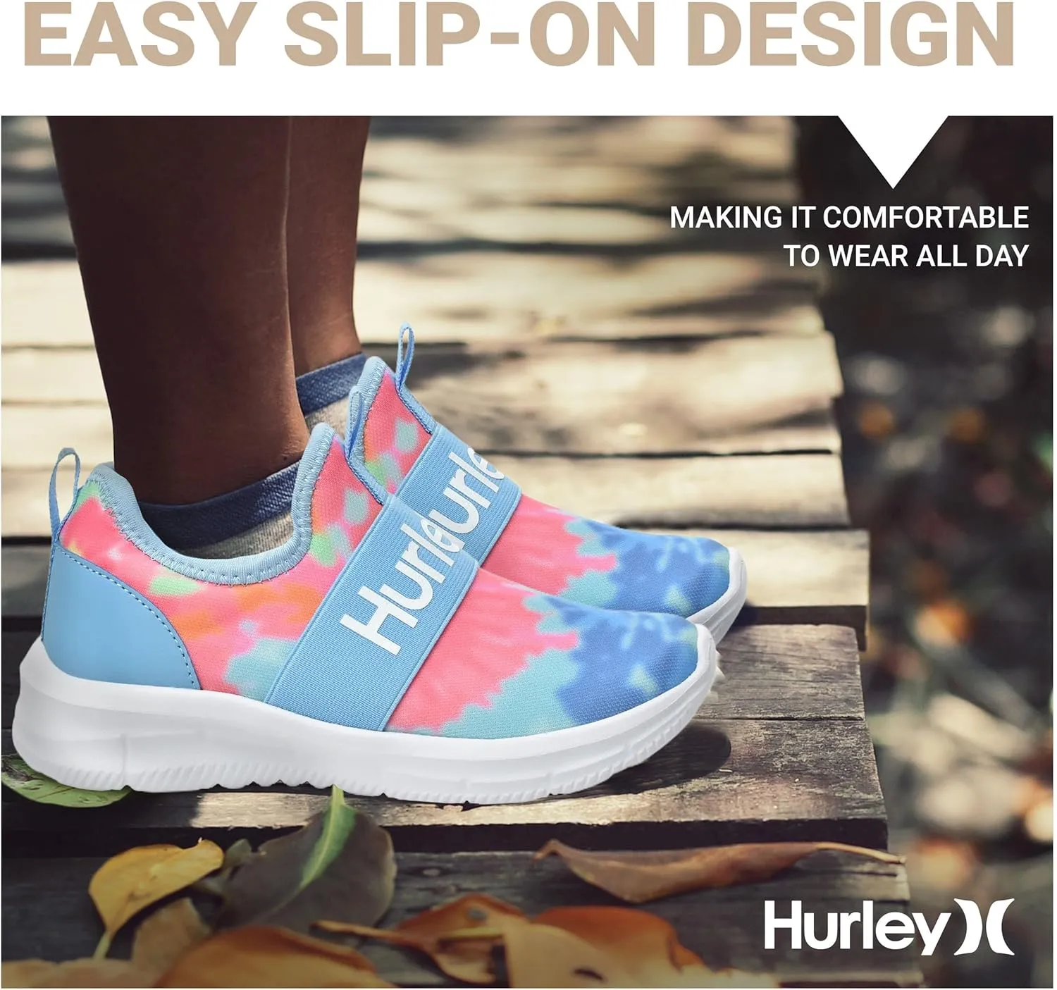 Hurley Camby Kids Slip On Canvas Sneakers – Low Cut Skateboarding Shoes for Kids, Running, Walking, Breathable Sports Shoes for Boys and Girls