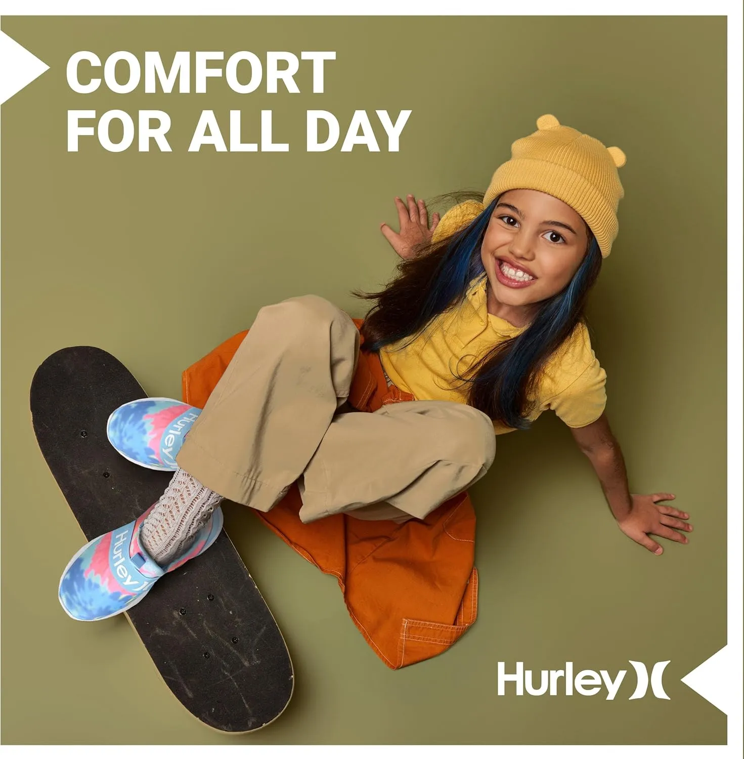 Hurley Camby Kids Slip On Canvas Sneakers – Low Cut Skateboarding Shoes for Kids, Running, Walking, Breathable Sports Shoes for Boys and Girls